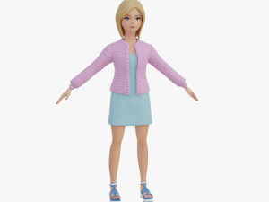 Chica rubia estilizada Modelo 3D