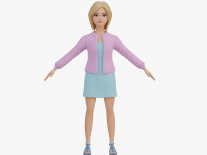 Stylized girl blonde Modelo 3D