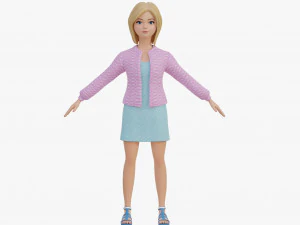 Chica rubia estilizada Modelo 3D