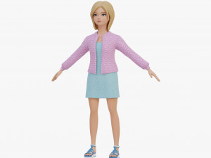 Stylized girl blonde Modelo 3D