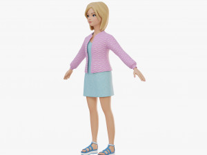 Stylized girl blonde Modelo 3D
