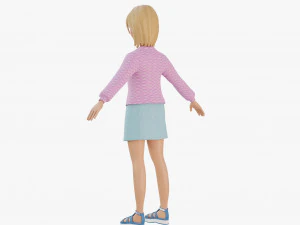 Chica rubia estilizada Modelo 3D