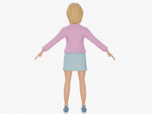 Stylized girl blonde Modelo 3D