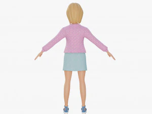 Chica rubia estilizada Modelo 3D