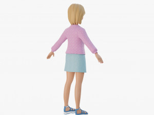 Stylized girl blonde Modelo 3D