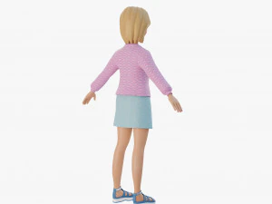 Chica rubia estilizada Modelo 3D