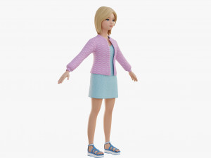 Stylized girl blonde Modelo 3D