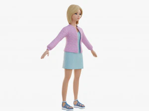 Chica rubia estilizada Modelo 3D