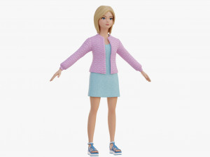 Stylized girl blonde Modelo 3D
