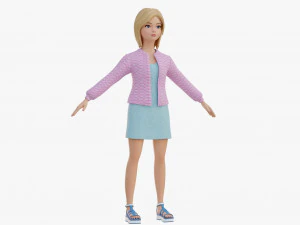 Chica rubia estilizada Modelo 3D