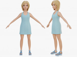 Stylized girl blonde Modelo 3D