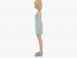 Chica rubia estilizada Modelo 3D
