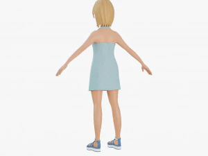 Chica rubia estilizada Modelo 3D