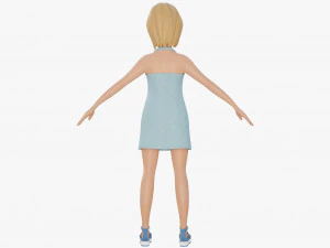 Chica rubia estilizada Modelo 3D