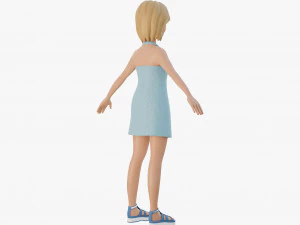 Chica rubia estilizada Modelo 3D