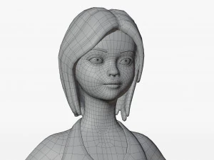 Chica rubia estilizada Modelo 3D