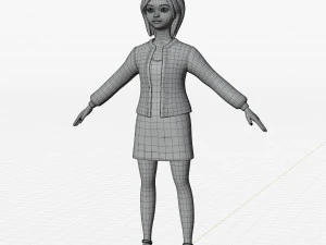 Chica rubia estilizada Modelo 3D