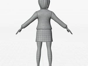 Chica rubia estilizada Modelo 3D