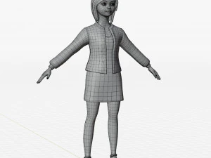 Chica rubia estilizada Modelo 3D