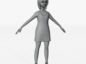 Chica rubia estilizada Modelo 3D