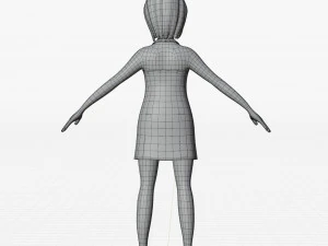 Chica rubia estilizada Modelo 3D