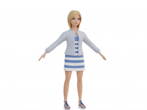 Cute girl blonde 3D Model