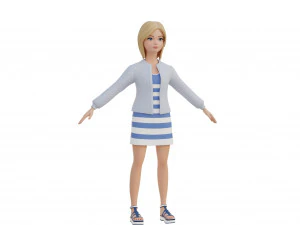 Cute girl blonde 3D Model