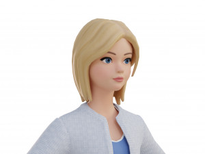 Cute girl blonde 3D Model