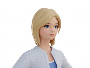 Cute girl blonde 3D Model