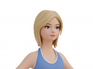 Cute girl blonde 3D Model