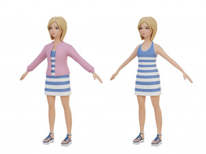 Cute girl blonde 3D Model