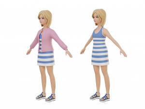 Cute girl blonde 3D Model