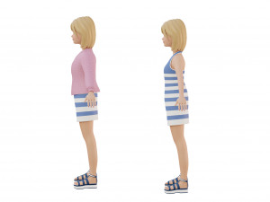 Cute girl blonde 3D Model