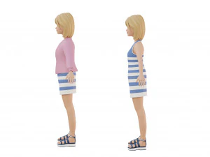 Cute girl blonde 3D Model