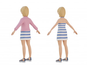 Cute girl blonde 3D Model