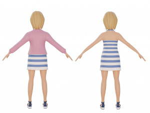Cute girl blonde 3D Model