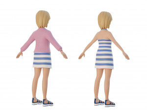 Cute girl blonde 3D Model