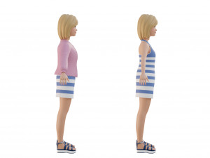 Cute girl blonde 3D Model
