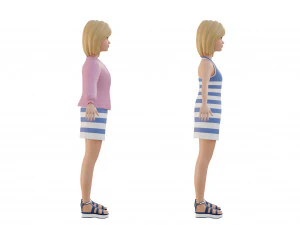 Cute girl blonde 3D Model