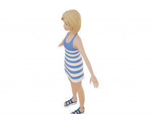 Cute girl blonde 3D Model