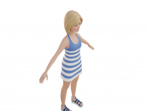 Cute girl blonde 3D Model