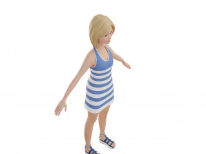 Cute girl blonde 3D Model