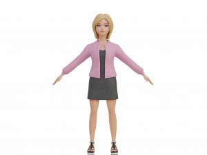 Cute girl blonde 3D Model