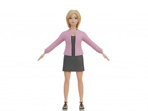 Cute girl blonde 3D Model