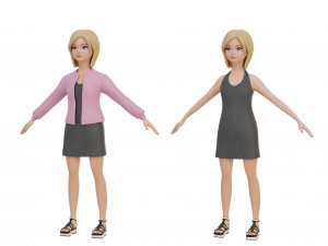 Cute girl blonde 3D Model