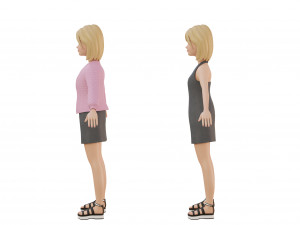 Cute girl blonde 3D Model