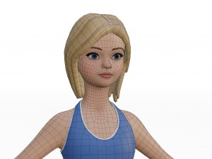 Cute girl blonde 3D Model