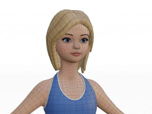Cute girl blonde 3D Model