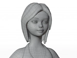Cute girl blonde 3D Model