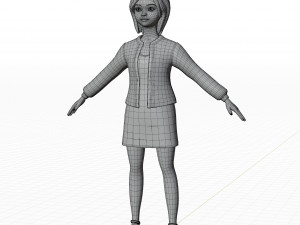 Cute girl blonde 3D Model